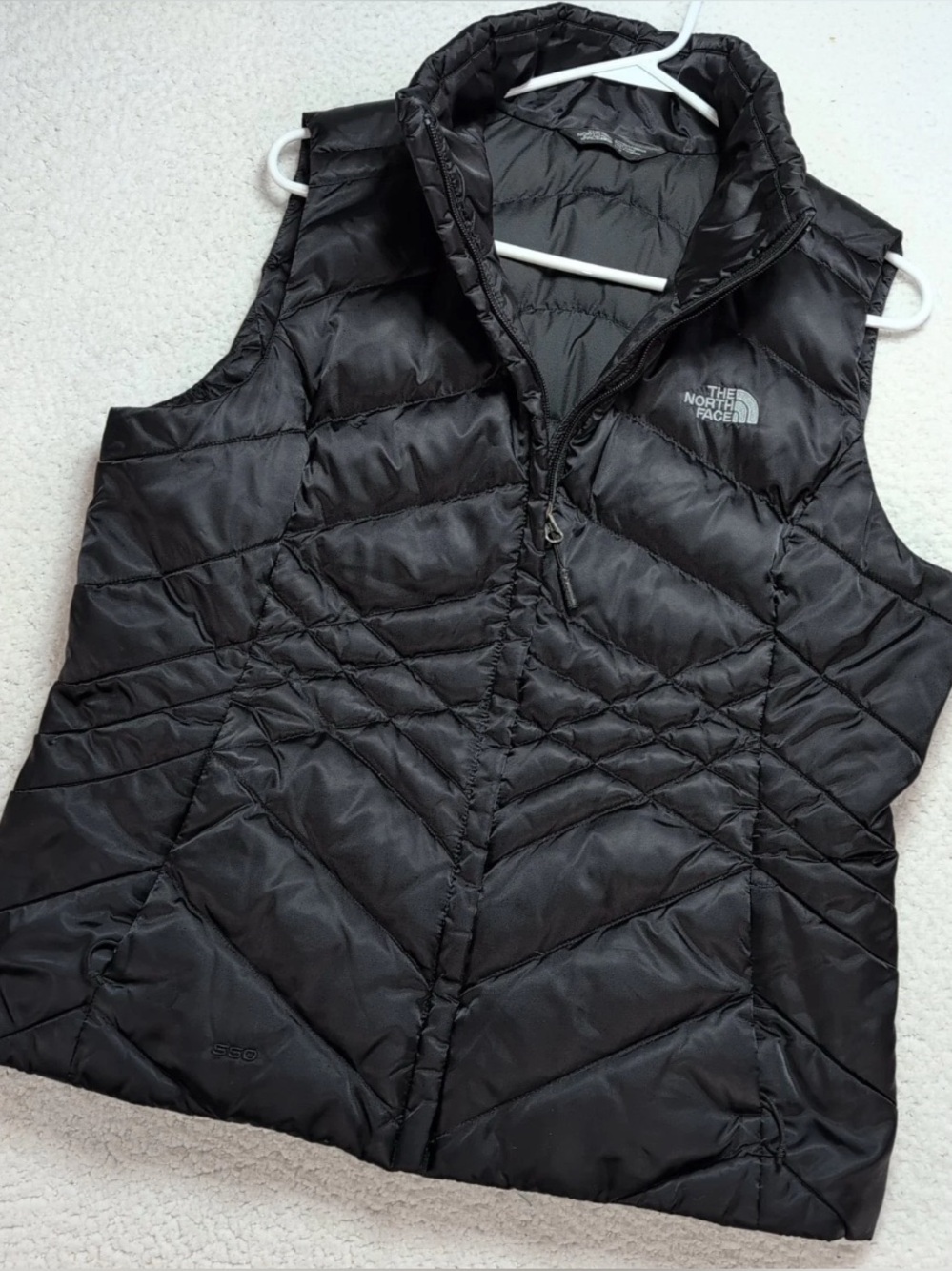 The North Face Aconcagua 550 Goose Down Puffer Vest Women’s Sz Lg Black Full Zip